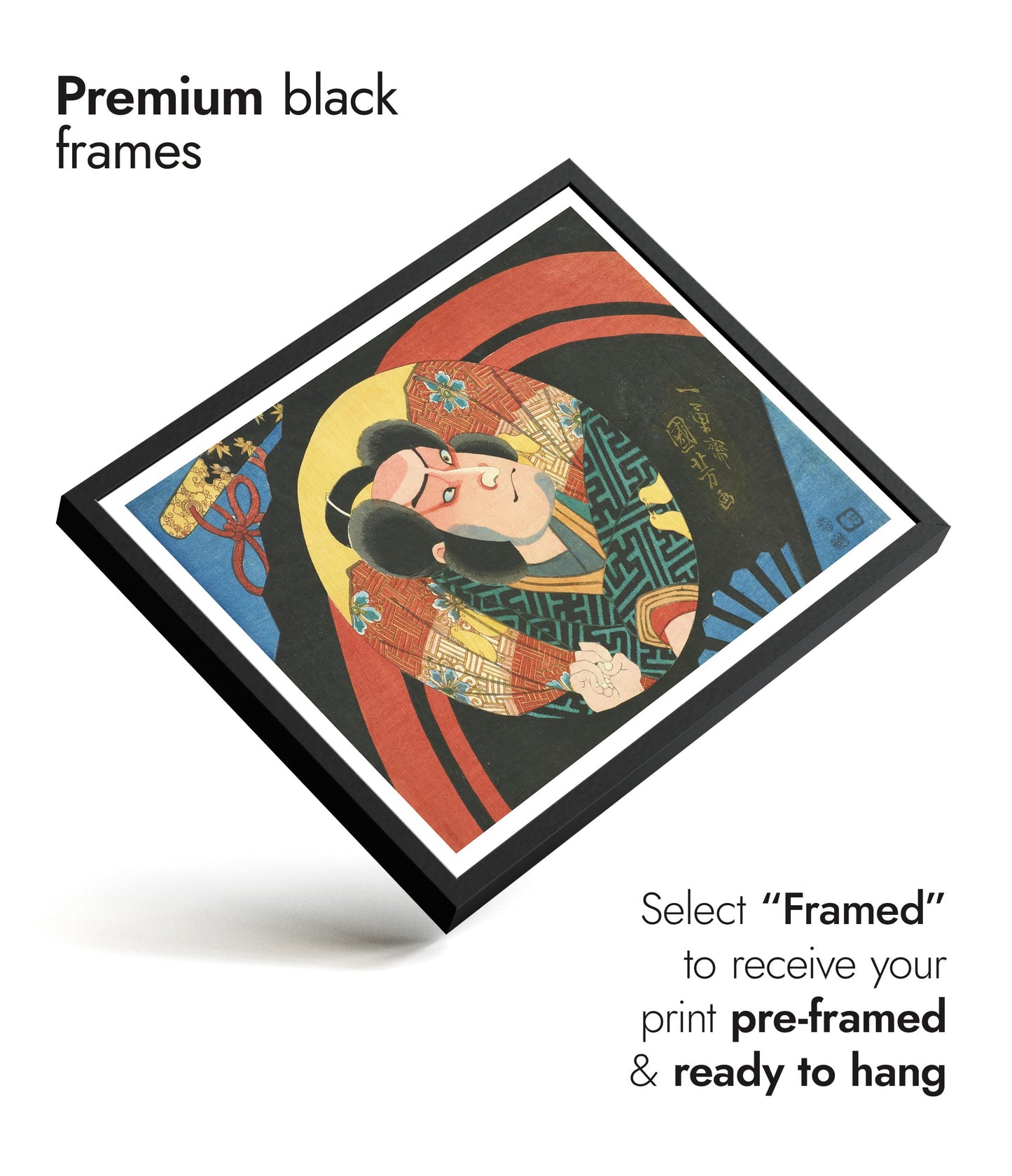 En Kabuki-skådespelare på en vikbar solfjäder