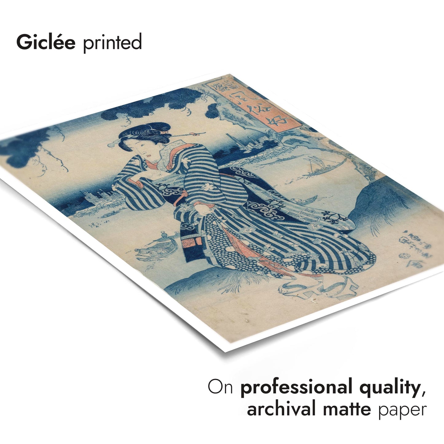 Geisha Standing on the Bank of the Sumida River