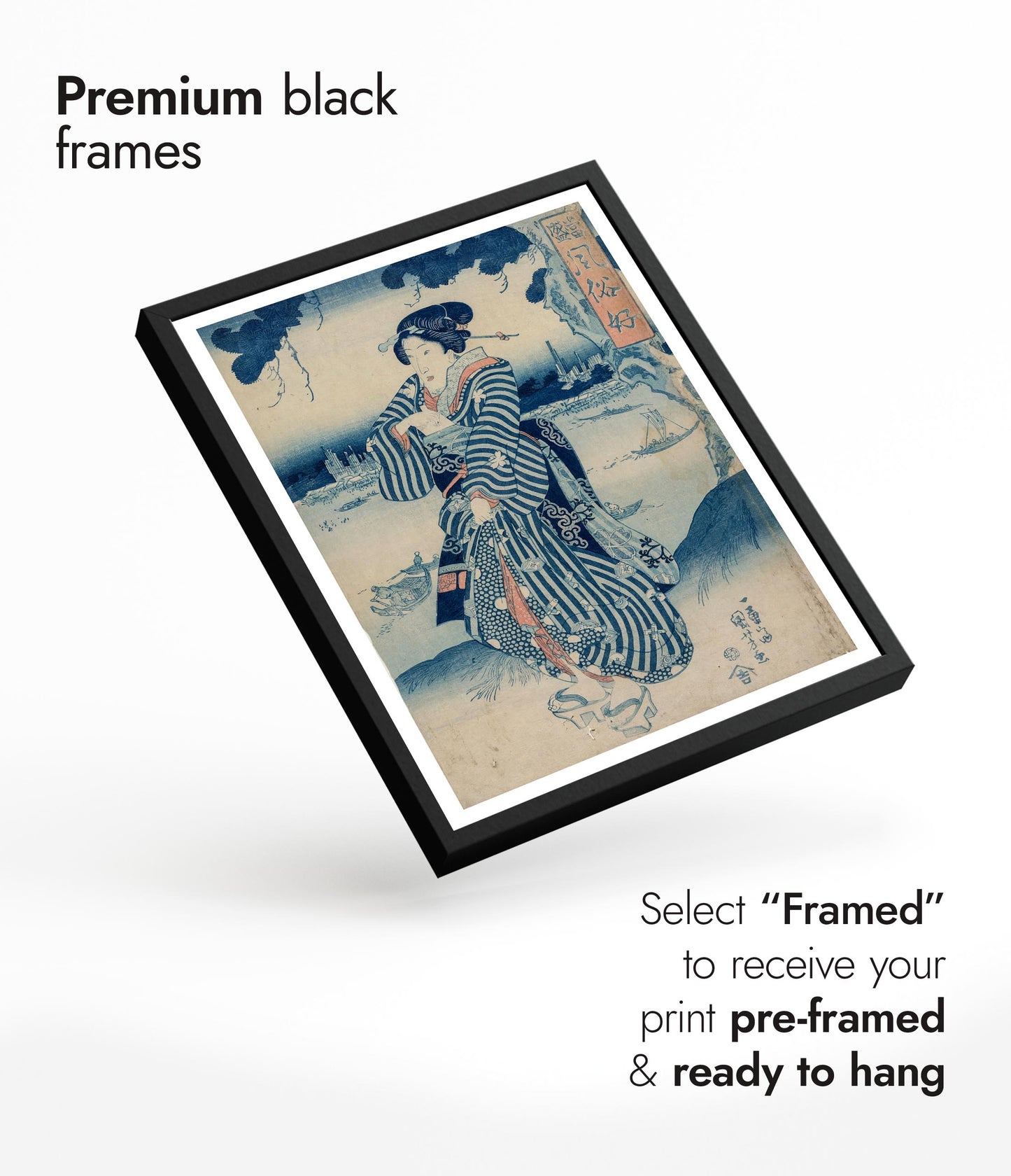 Geisha Standing on the Bank of the Sumida River