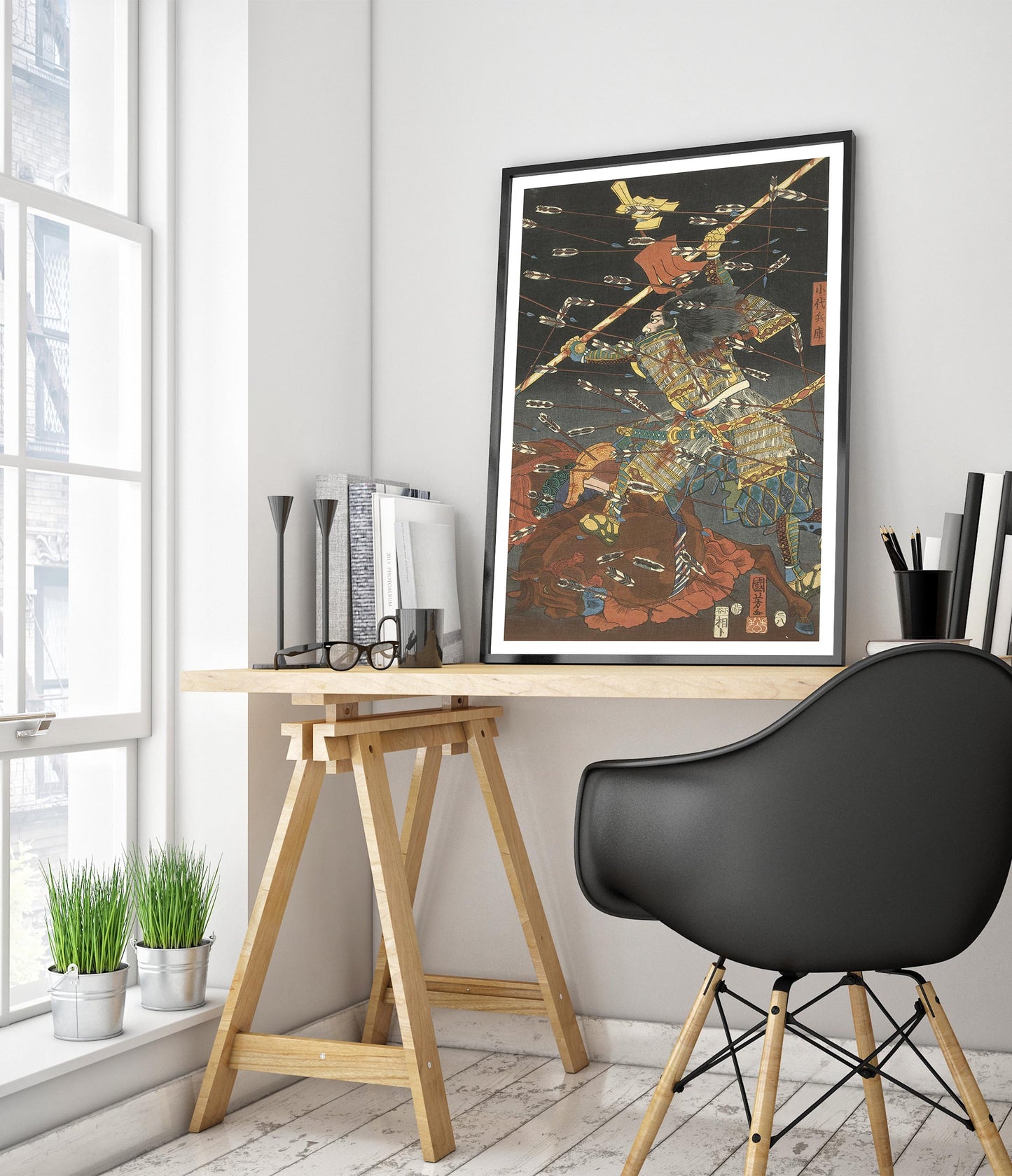 Samuraj mot en storm av pilar