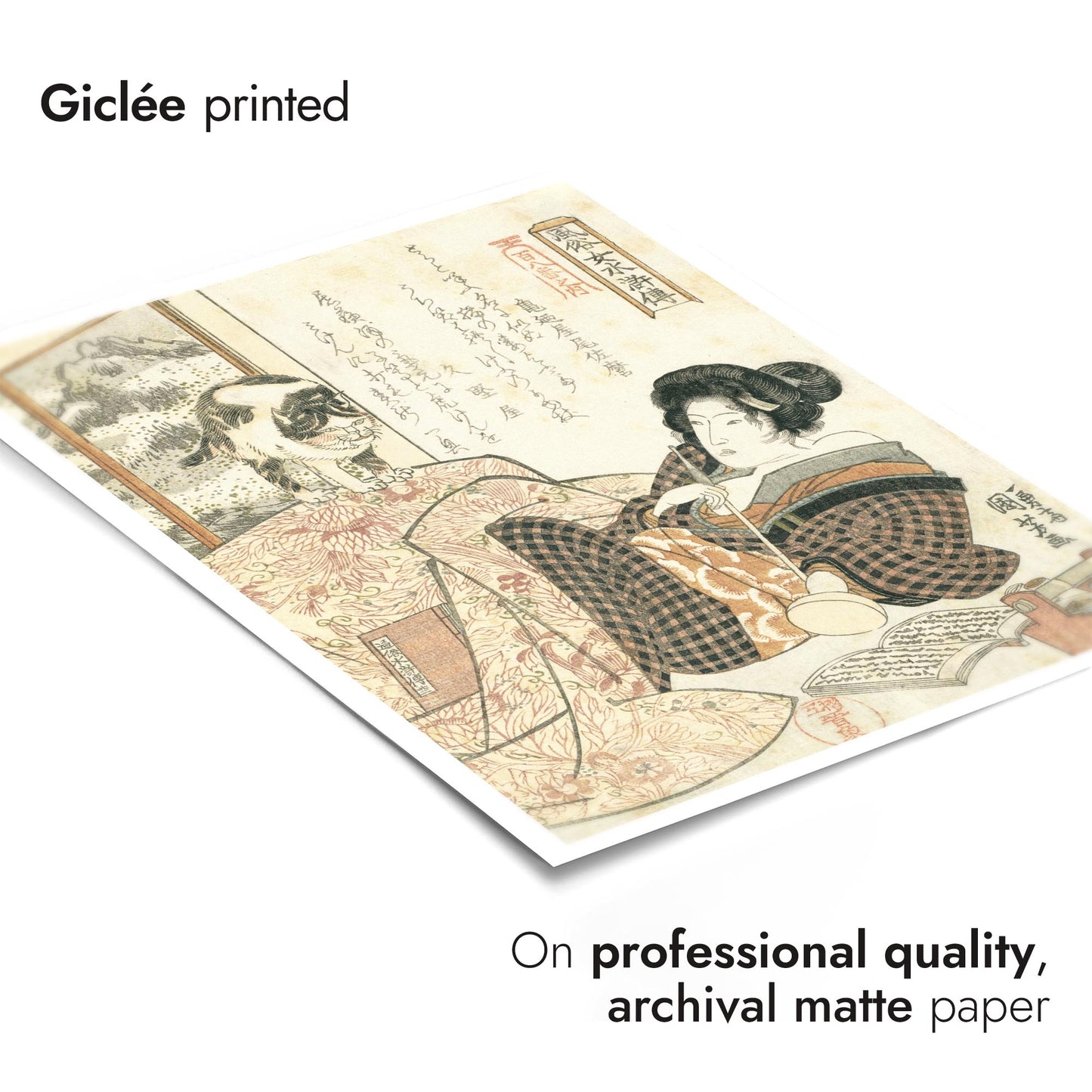 Kvinna med katt på bordet