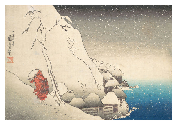 Nichiren im Schnee bei Tsukahara, Provinz Sodo