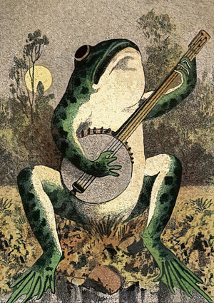 Kikker speelt banjo