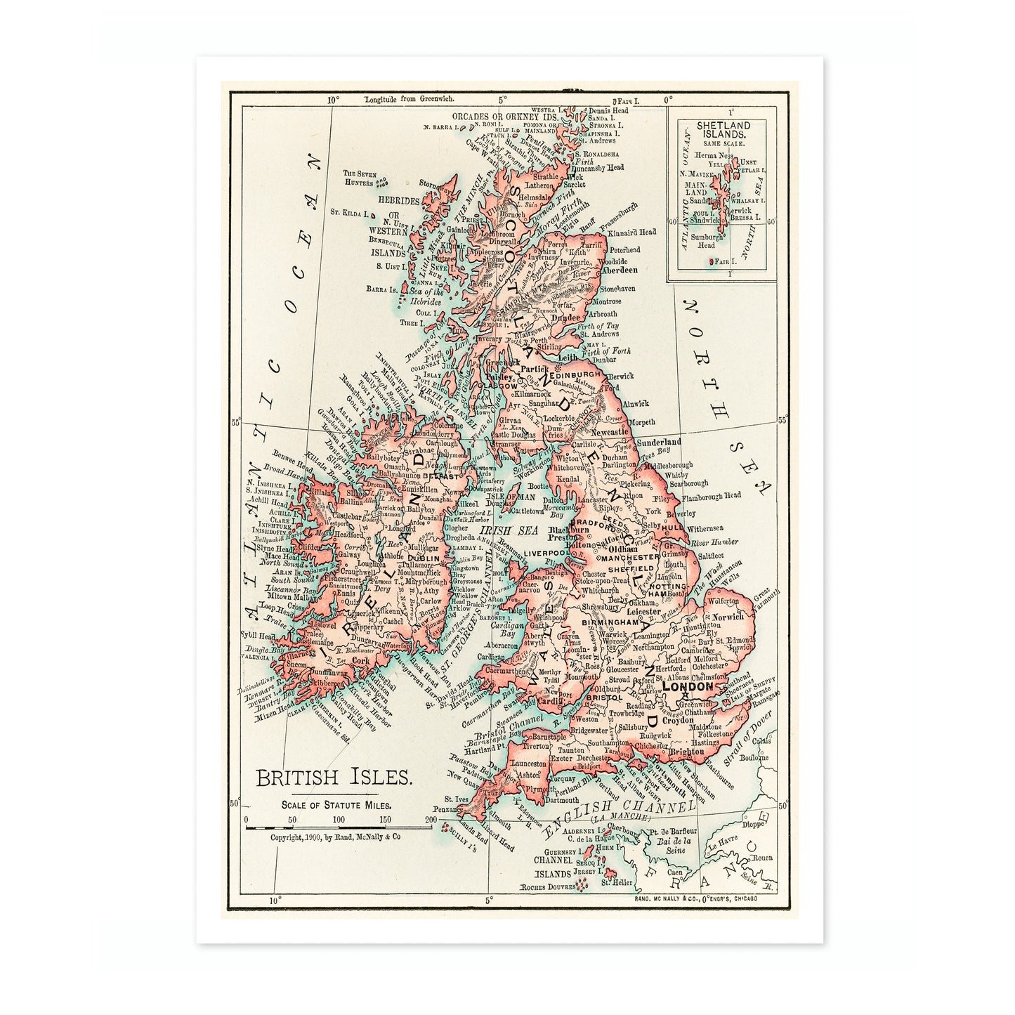 Cartographic Map of the British Isles