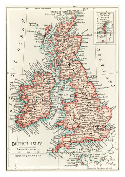Cartografische kaart van de Britse Eilanden