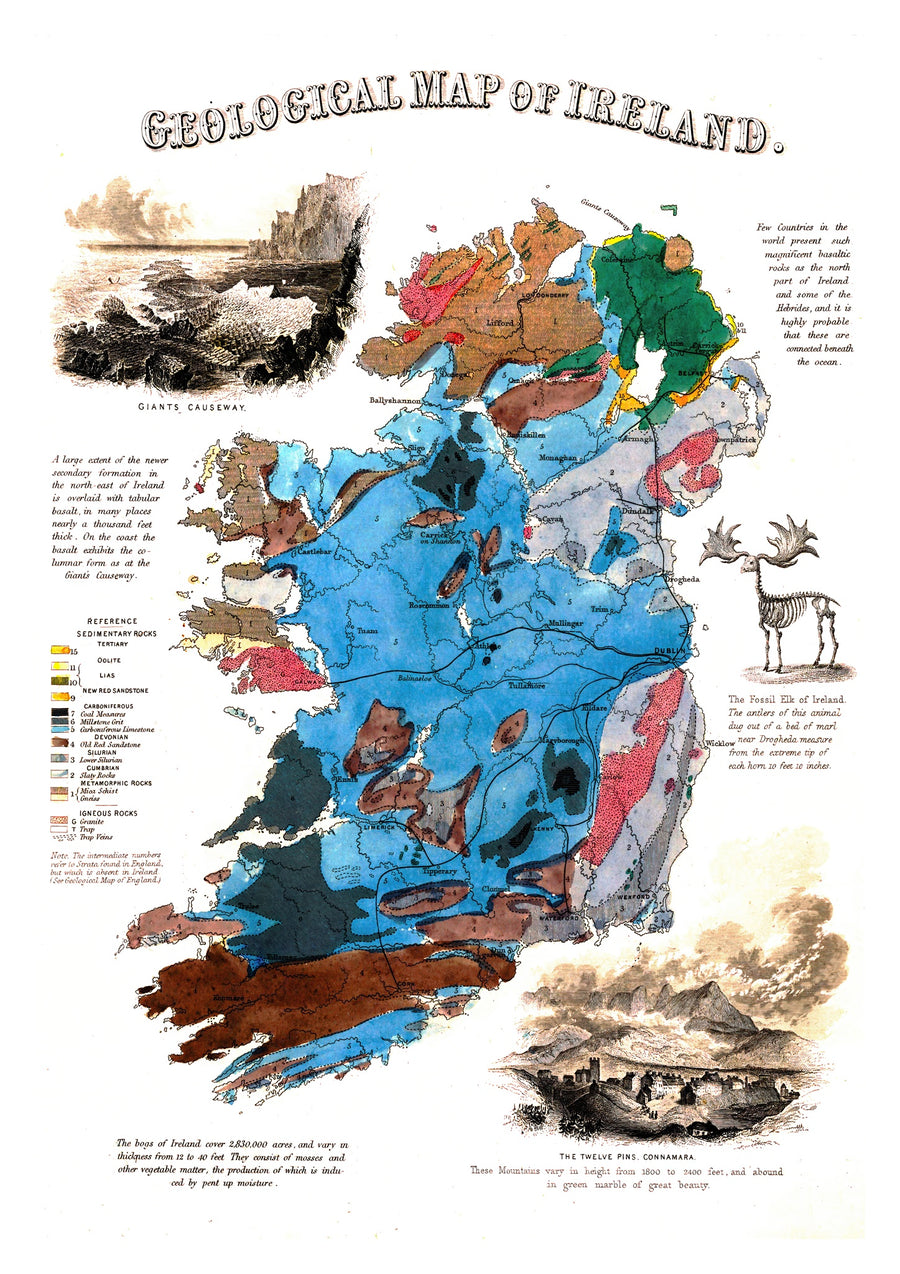 Geological Map of Ireland - Print Only frame