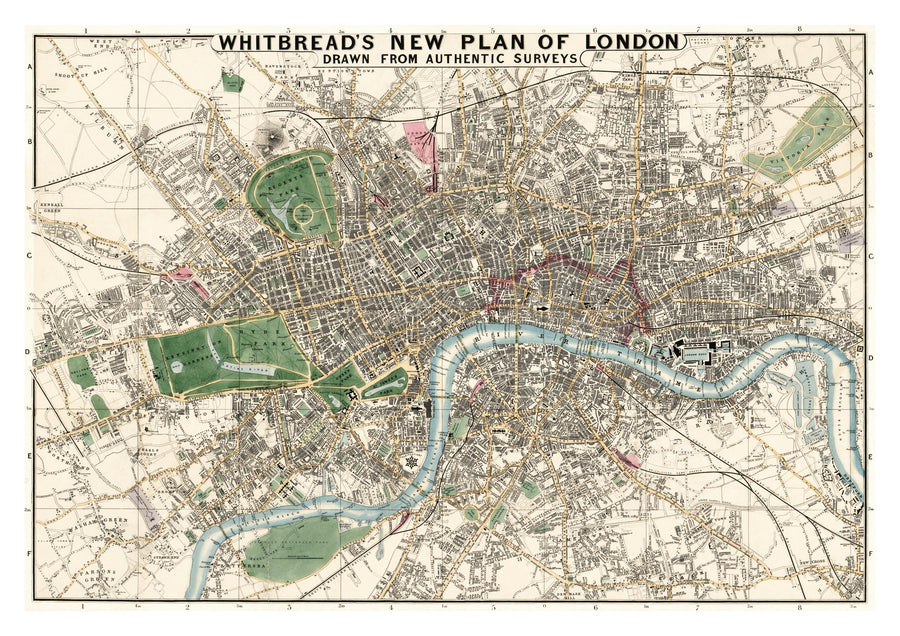 Nieuw Plan van Londen - Print Only frame