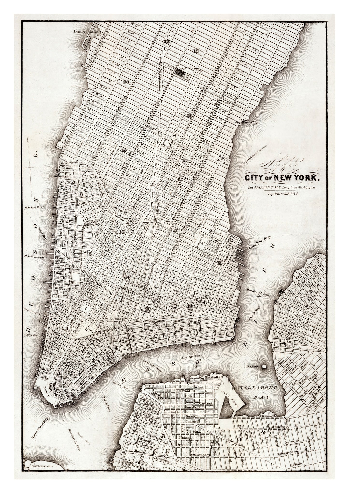 New York Vintage Map