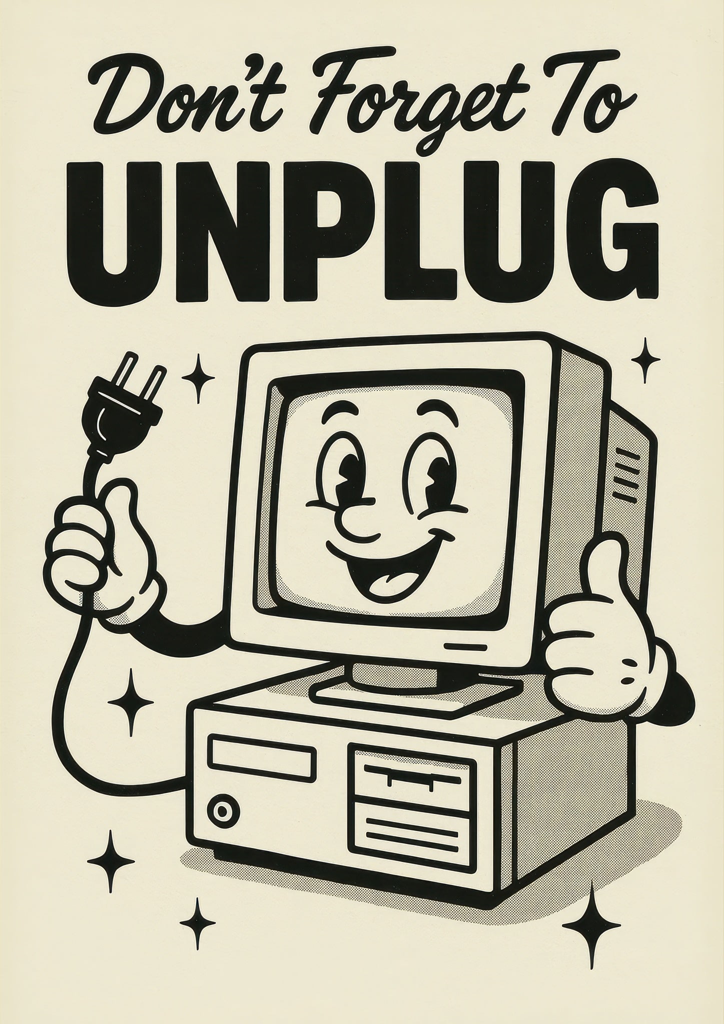 Don't Forget to Unplug | Vintage | Framed Prints & Posters – Animato
