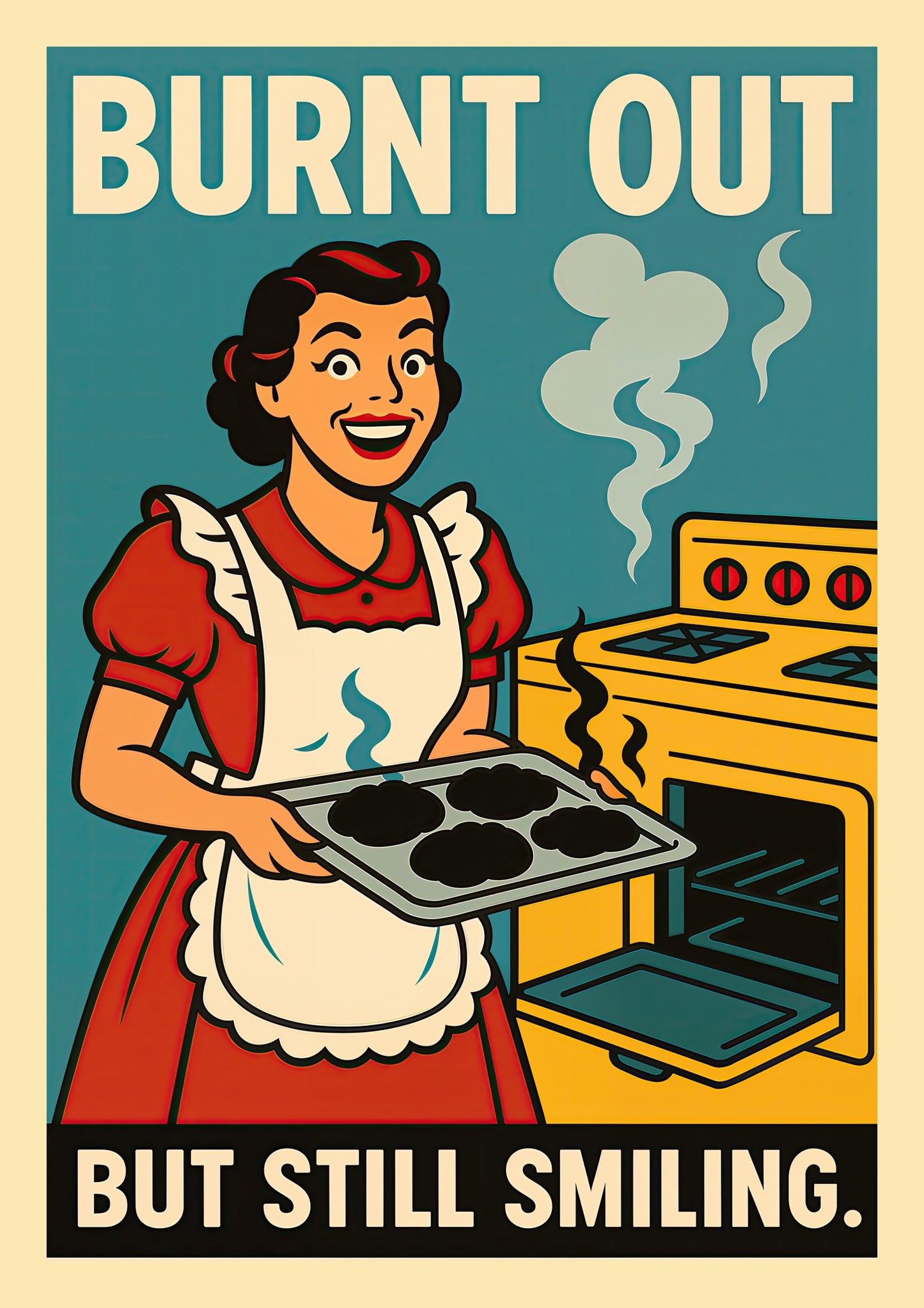 Opgebrand, maar nog steeds glimlachend