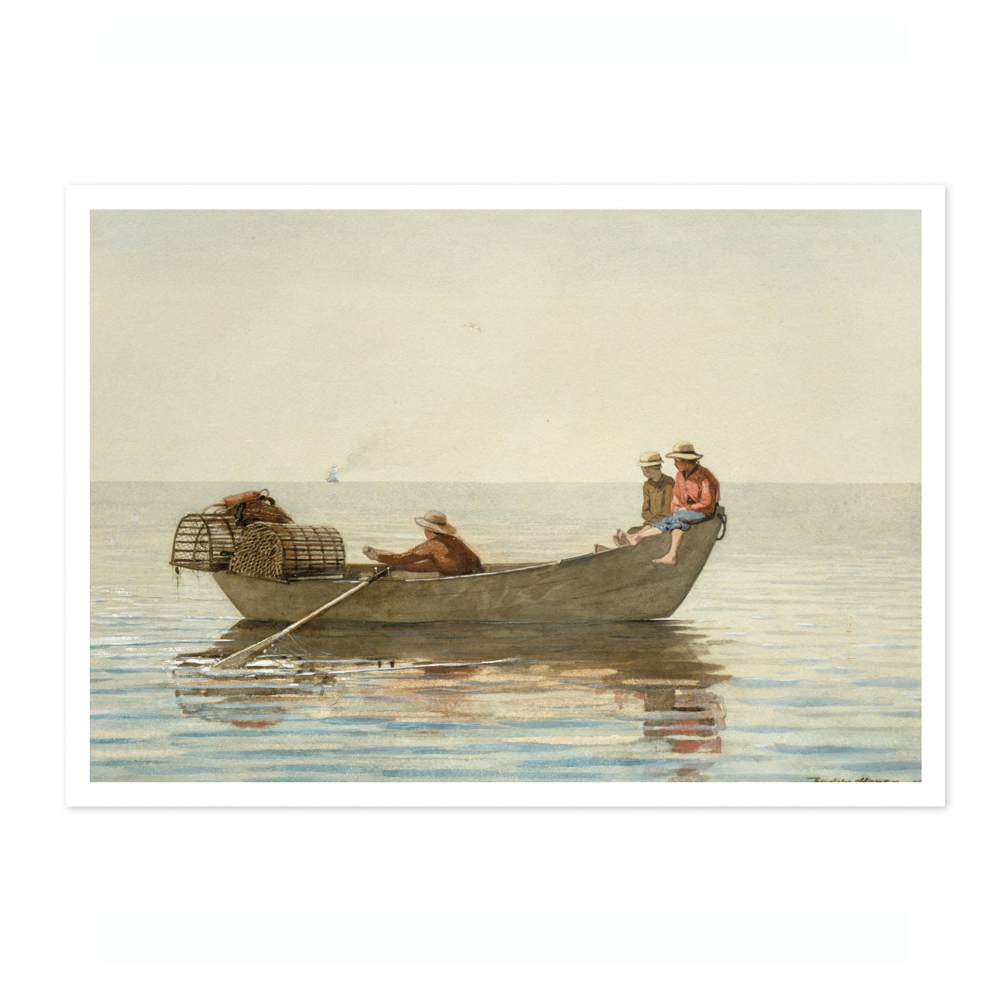 Three Boys in a Dory with Lobster Pots