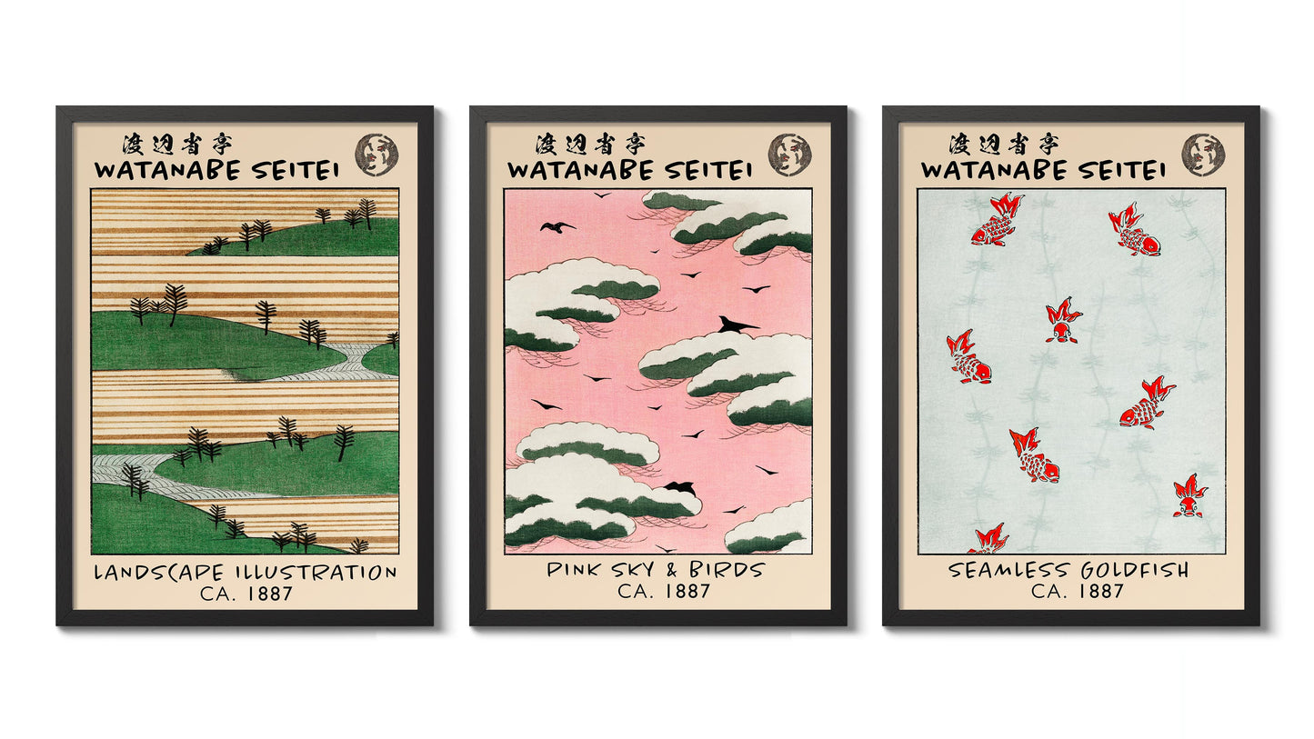 Watanabe Seitei - Set av 3