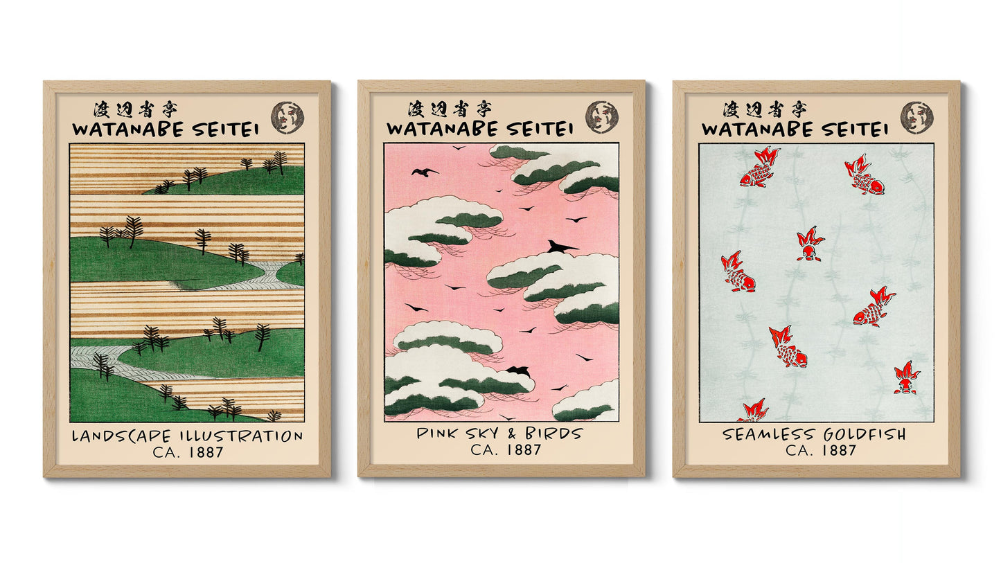 Watanabe Seitei - Set av 3
