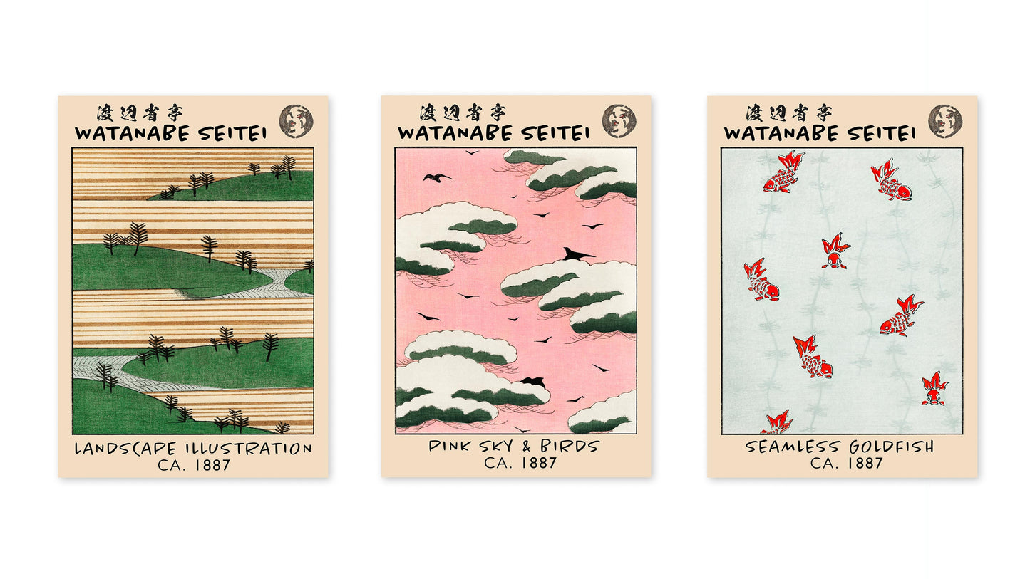 Watanabe Seitei - Set av 3