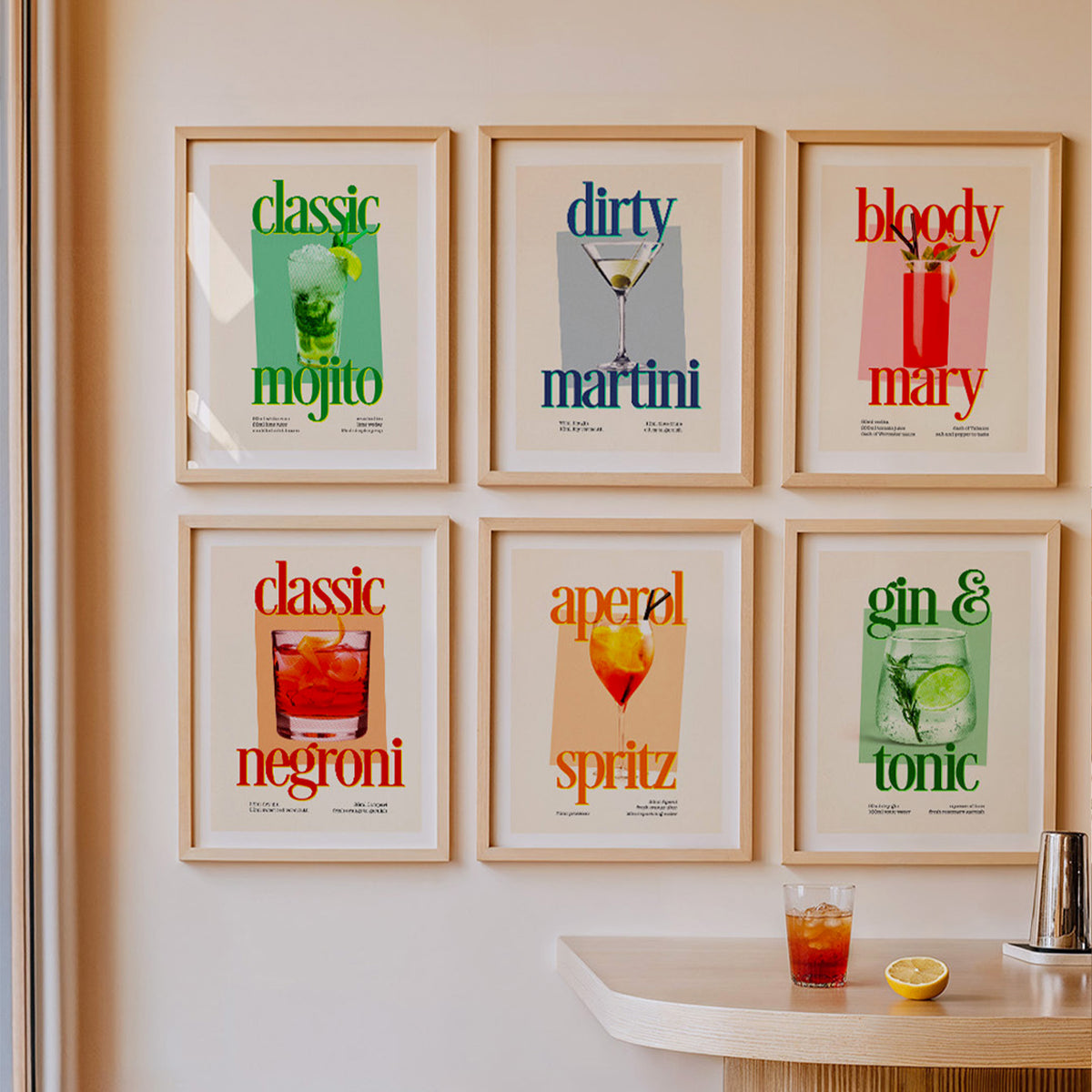 Cocktails Gallery Wall