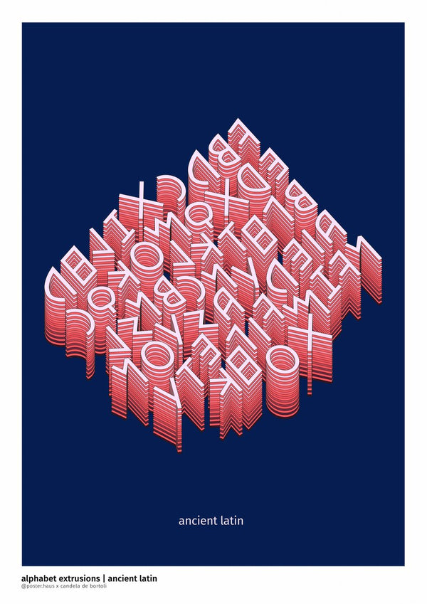 Alphabet Extrusion, Ancient Latin by Candela De Bortoli
