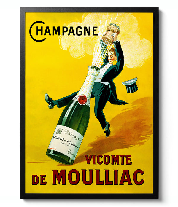 Vicomte De Moulliac, Champagne - Vintage Advert
