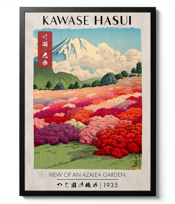 View of an Azalea Garden - Kawase Hasui