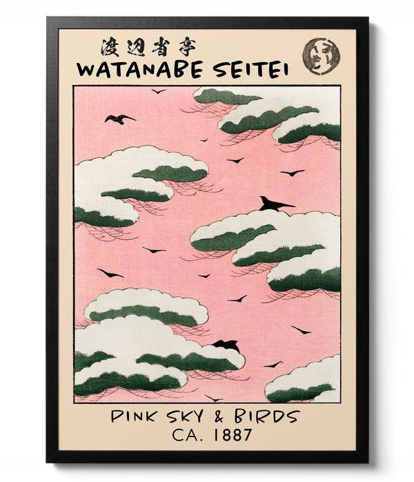 Pink Sky & Birds - Watanabe Seitei
