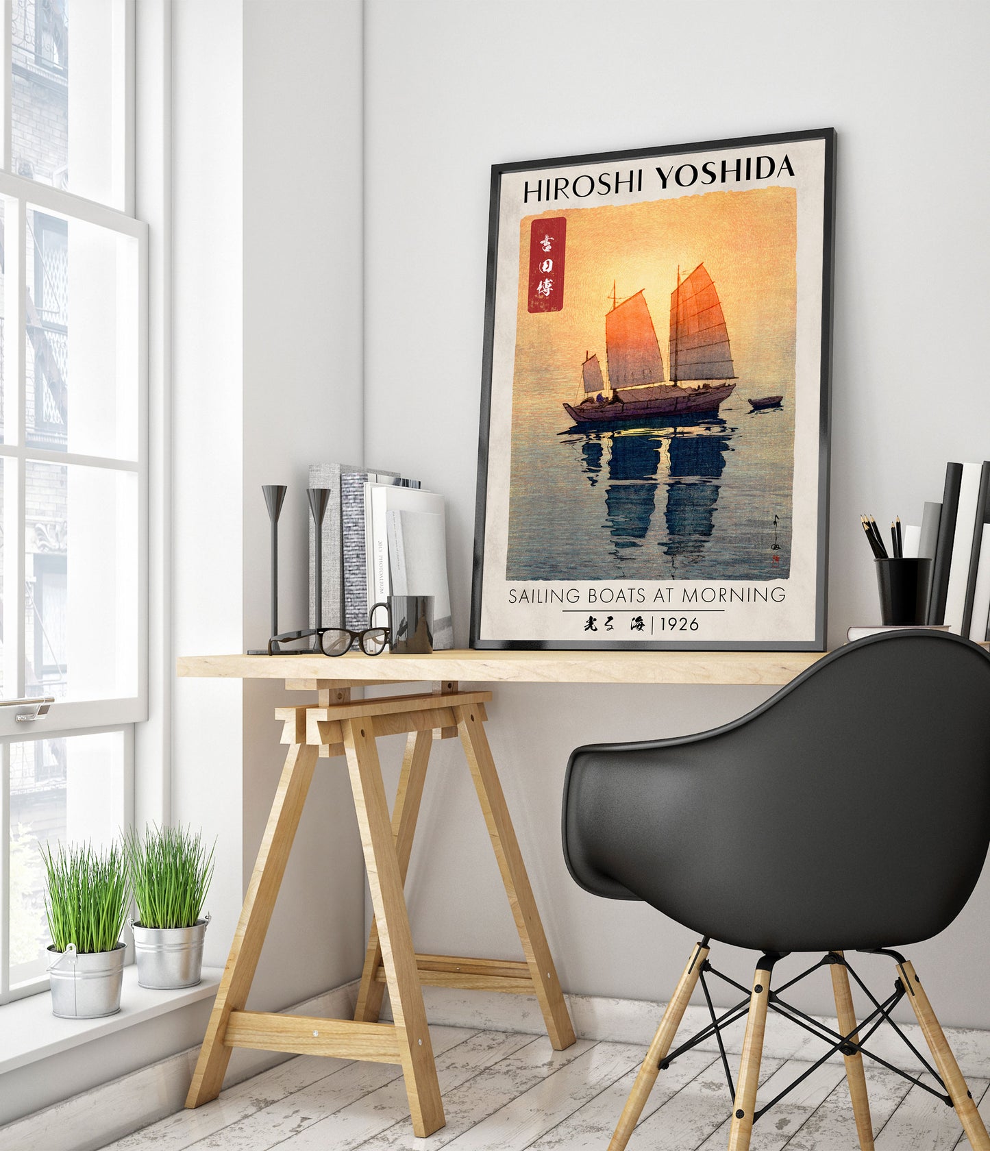 Segelbåtar på morgonen