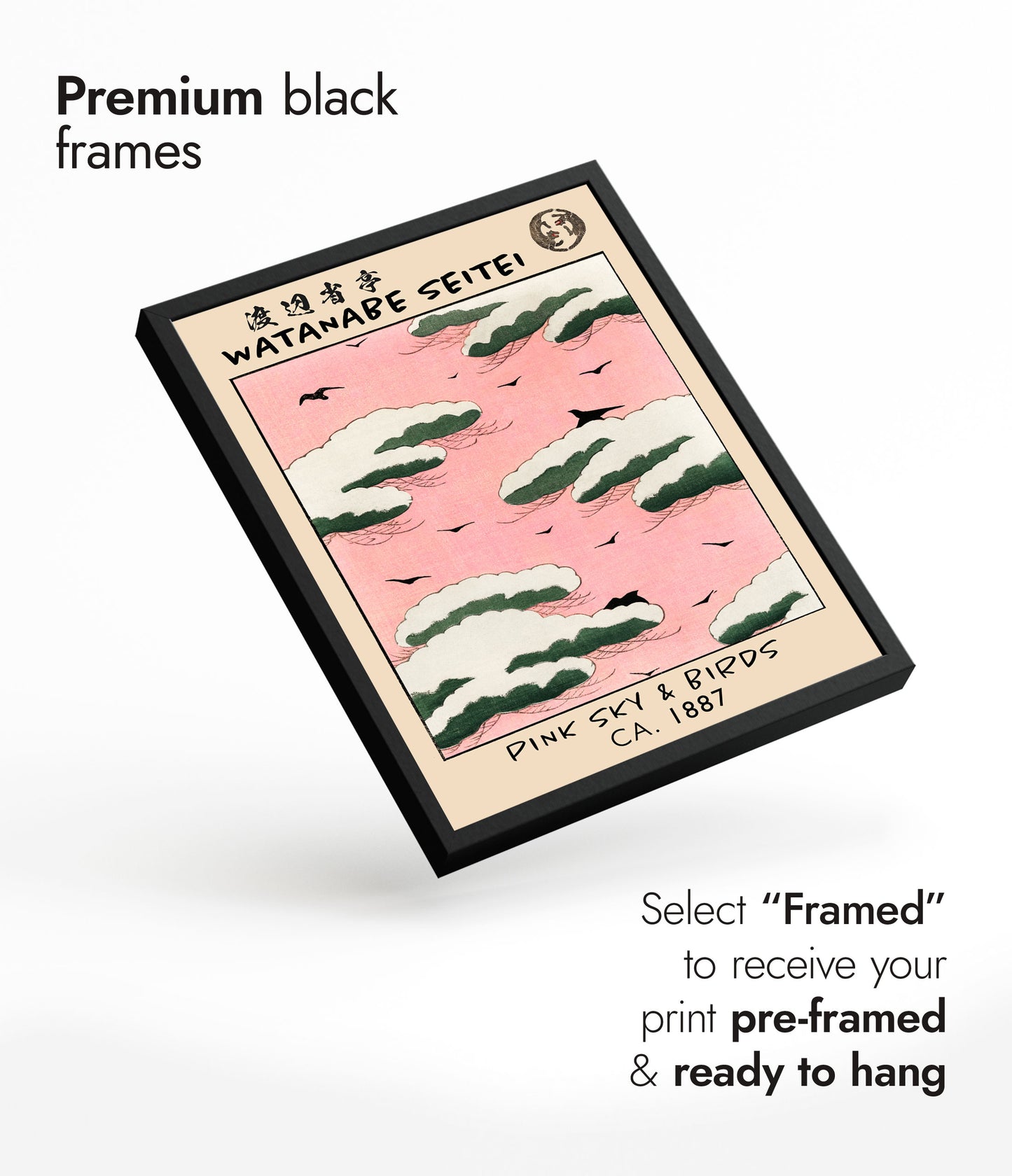 Rosa himmel och fåglar