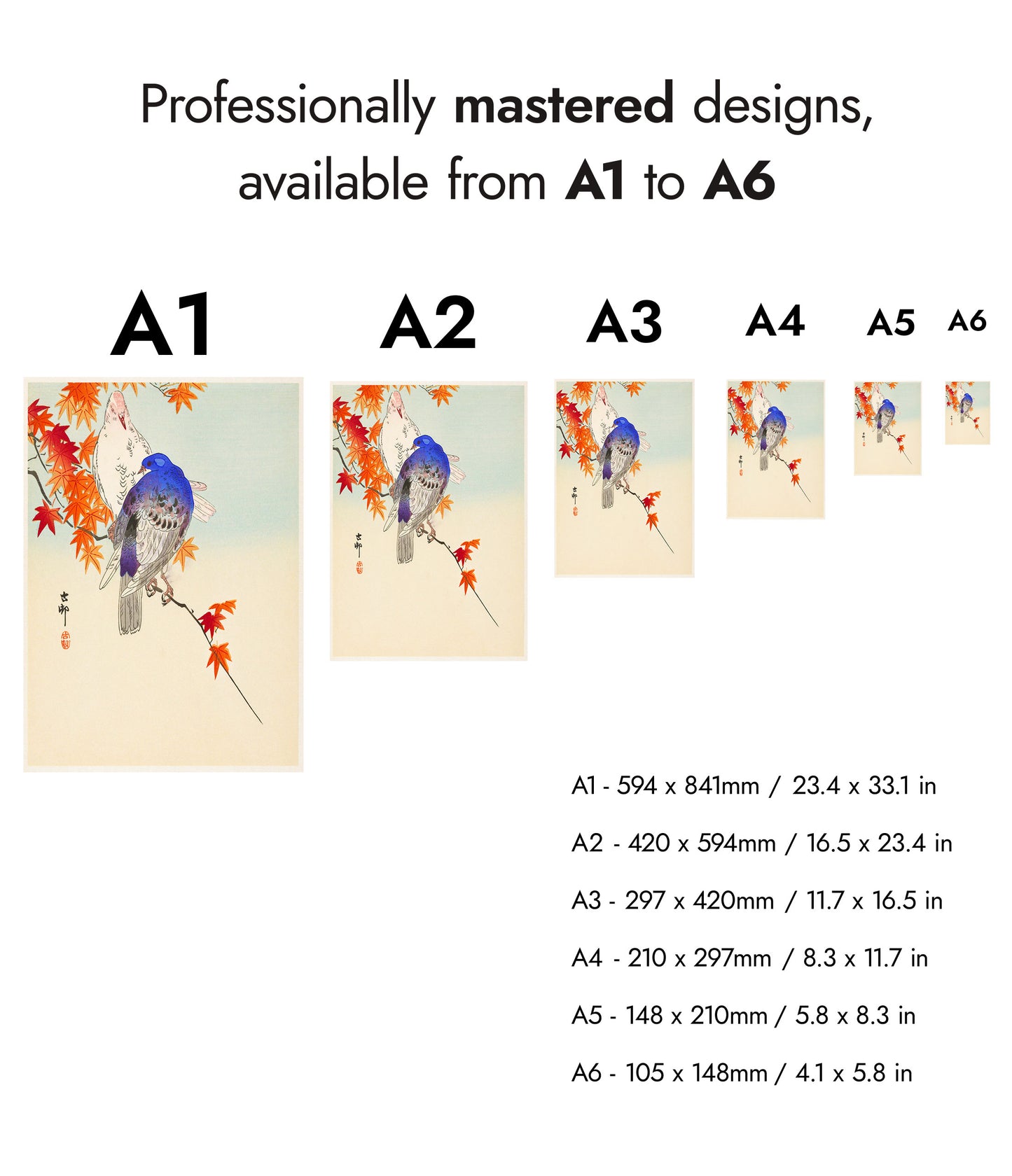 Zwei Tauben auf einem Herbstzweig