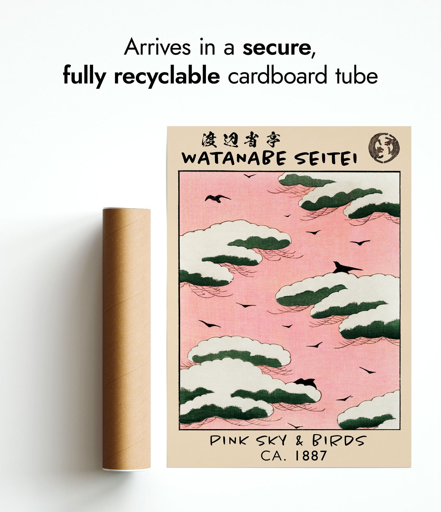 Rosa himmel och fåglar