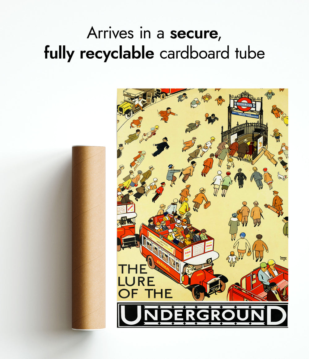 The Lure of the Underground Retro Travel Poster, London
